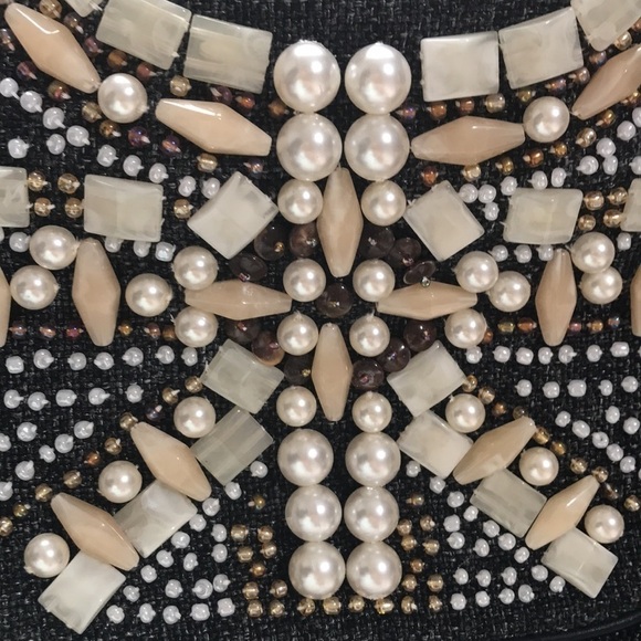 NICOLE Lee Collection beaded fabric tweed handbag - Picture 3 of 10